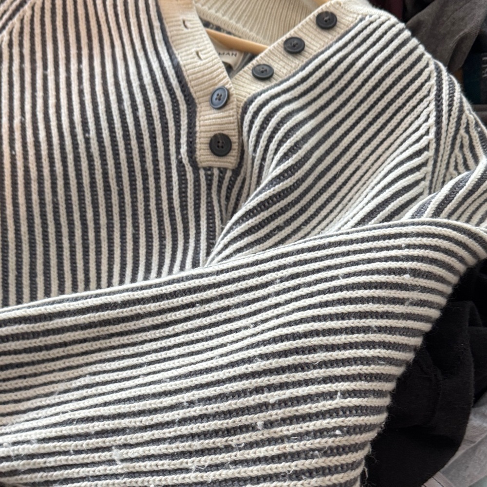 Mara Hoffman wool ribbed collared Henley sweater - Picture 8 of 8